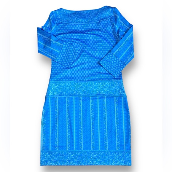 Gretchen Scott blue and white pattern dress 3/4 sleeve size XXS - Picture 10 of 10